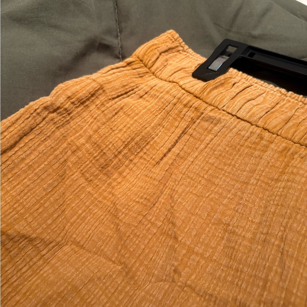 Mustard Yellow Cotton Gauze Tiered Maxi Skirt - Picture 3 of 3